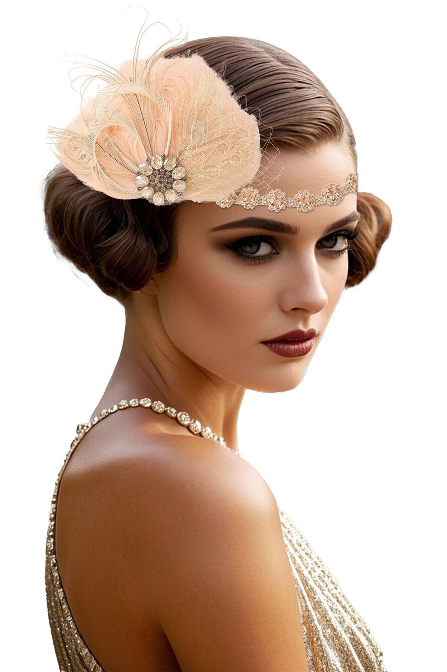 1843 Flapper Headpiece - 1920s Headband Roaring 20s Great Gatsby